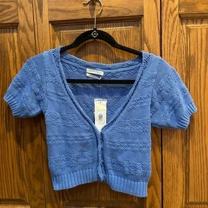 Urban Outfitters Brenda Short Sleeved Cropped Knit Cardigan